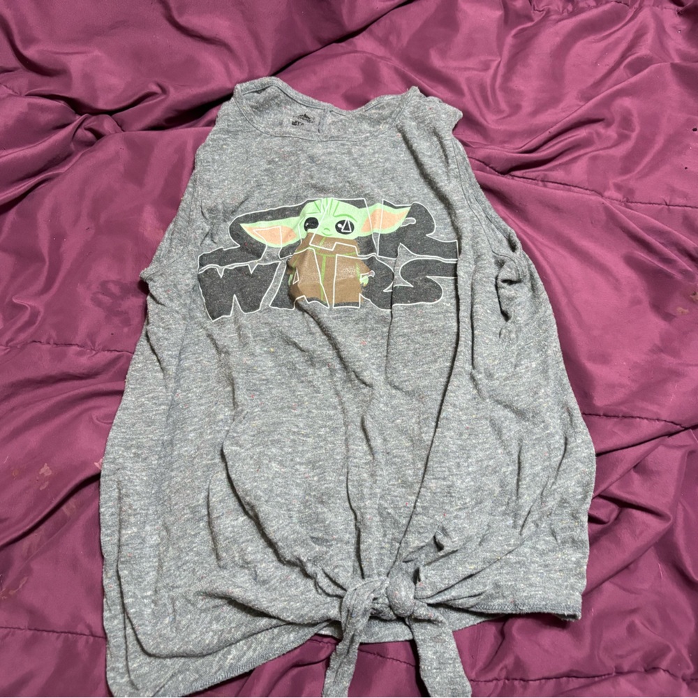 Star Wars grogu tied crop top